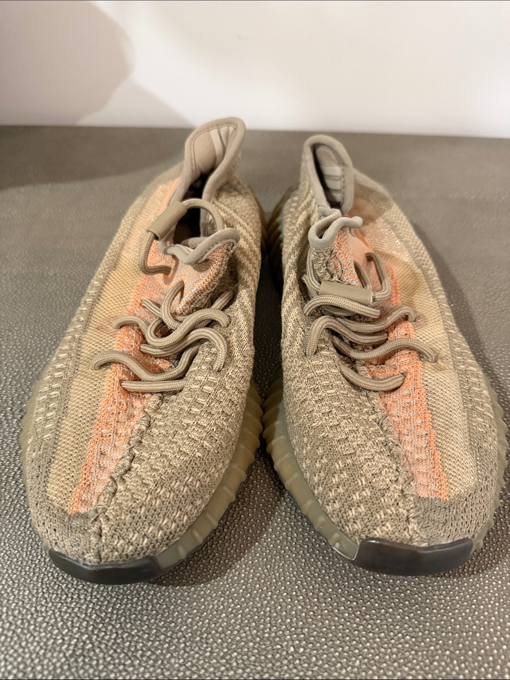 Yeezy Boost 350 V2 Beige with Orange Stripe Athletic Shoes